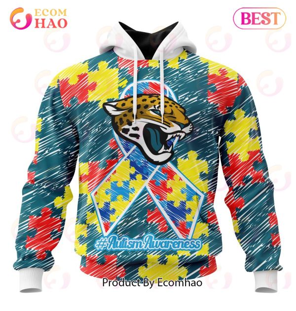 NFL Jacksonville Jaguars Special Autism Awareness Design 3D Hoodie