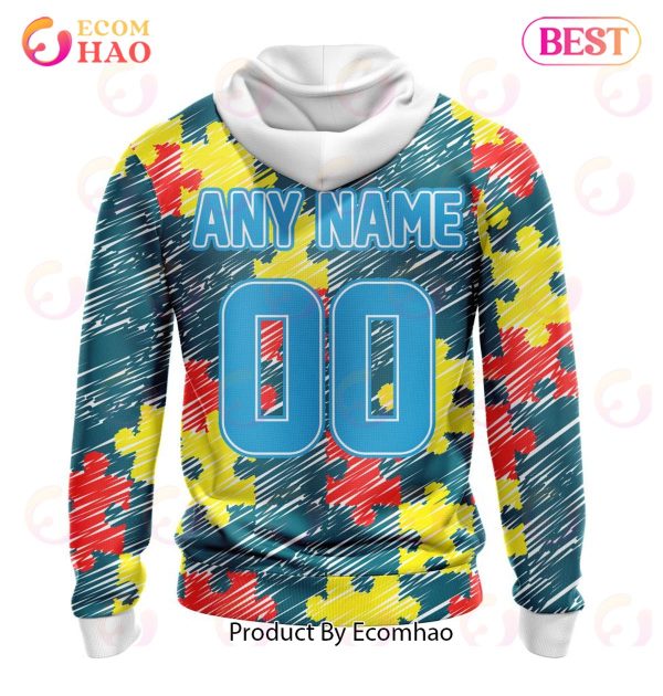 NFL Jacksonville Jaguars Special Autism Awareness Design 3D Hoodie