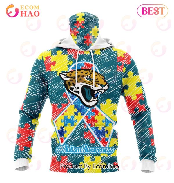 NFL Jacksonville Jaguars Special Autism Awareness Design 3D Hoodie