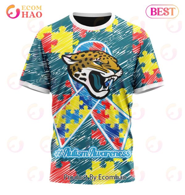 NFL Jacksonville Jaguars Special Autism Awareness Design 3D Hoodie