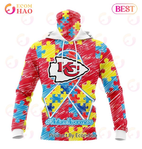 NFL Kansas City Chiefs Special Autism Awareness Design 3D Hoodie