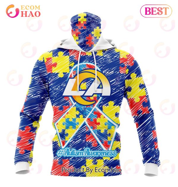 NFL Los Angeles Rams Special Autism Awareness Design 3D Hoodie