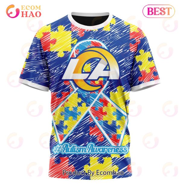 NFL Los Angeles Rams Special Autism Awareness Design 3D Hoodie