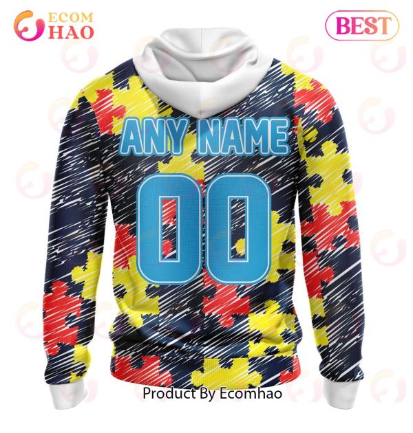 NFL New England Patriots Special Autism Awareness Design 3D Hoodie