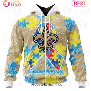 NFL New Orleans Saints Special Autism Awareness Design 3D Hoodie