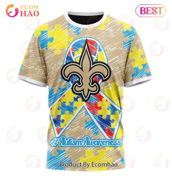 NFL New Orleans Saints Special Autism Awareness Design 3D Hoodie