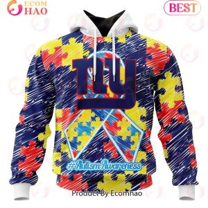NFL New York Giants Special Autism Awareness Design 3D Hoodie