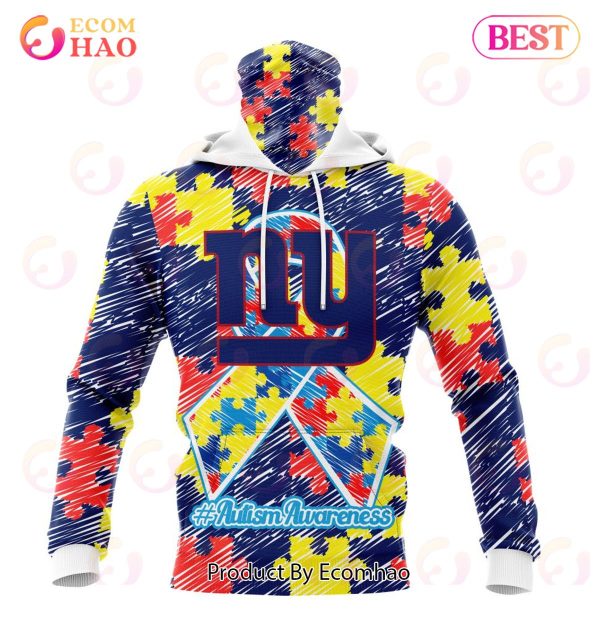 NFL New York Giants Special Autism Awareness Design 3D Hoodie