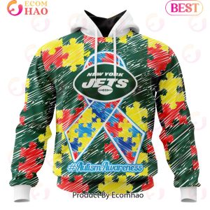 NFL New York Jets Special Autism Awareness Design 3D Hoodie