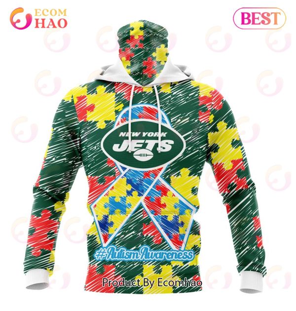 NFL New York Jets Special Autism Awareness Design 3D Hoodie