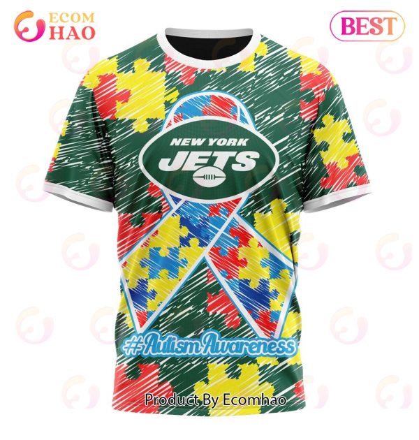 NFL New York Jets Special Autism Awareness Design 3D Hoodie