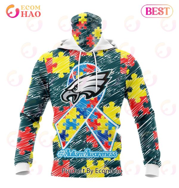 NFL Philadelphia Eagles Special Autism Awareness Design 3D Hoodie