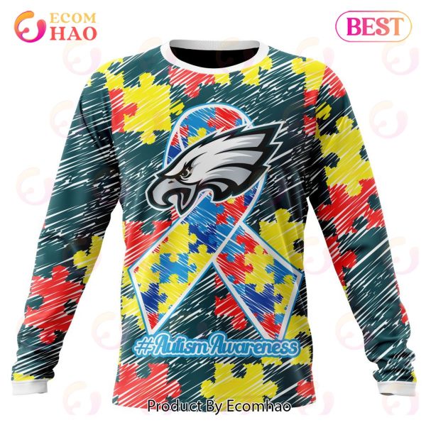 NFL Philadelphia Eagles Special Autism Awareness Design 3D Hoodie