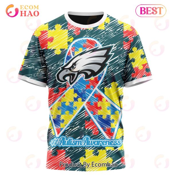 NFL Philadelphia Eagles Special Autism Awareness Design 3D Hoodie