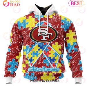 NFL San Francisco 49ers Special Autism Awareness Design 3D Hoodie