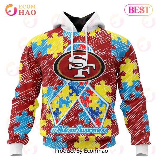 NFL San Francisco 49ers Special Autism Awareness Design 3D Hoodie