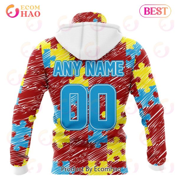 Custom Name And Number NFL San Francisco 49ers Special Autism Awareness  Design Hoodie - Torunstyle