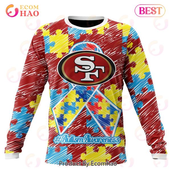 NFL San Francisco 49ers Special Autism Awareness Design 3D Hoodie
