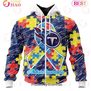 NFL Tennessee Titans Special Autism Awareness Design 3D Hoodie