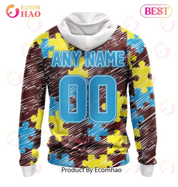 NFL Washington Commanders Special Autism Awareness Design 3D Hoodie