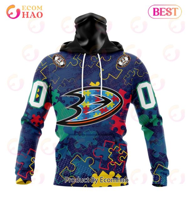 NHL Anaheim Ducks Specialized Fearless Aganst Autism 3D Hoodie