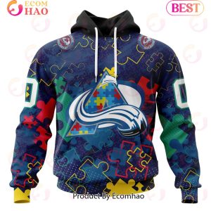 NHL Colorado Avalanche Specialized Fearless Aganst Autism 3D Hoodie