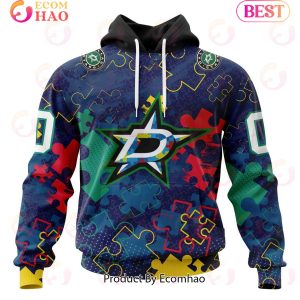 NHL Dallas Stars Specialized Fearless Aganst Autism 3D Hoodie