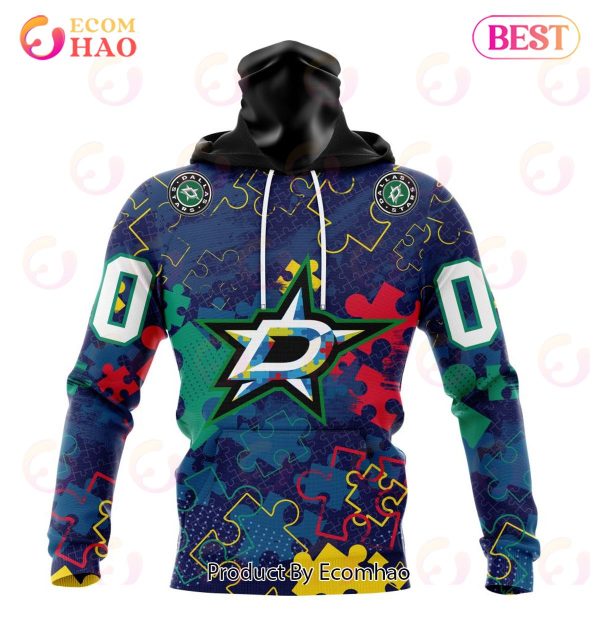 NHL Dallas Stars Specialized Fearless Aganst Autism 3D Hoodie