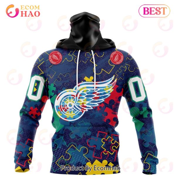NHL Detroit Red Wings Specialized Fearless Aganst Autism 3D Hoodie