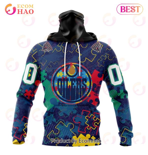 NHL Edmonton Oilers Specialized Fearless Aganst Autism 3D Hoodie