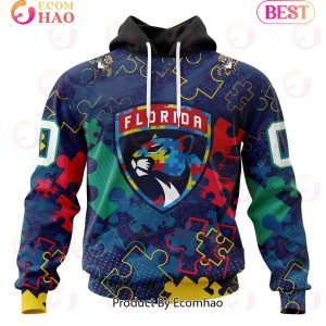 NHL Florida Panthers Specialized Fearless Aganst Autism 3D Hoodie