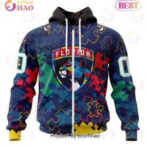 NHL Florida Panthers Specialized Fearless Aganst Autism 3D Hoodie