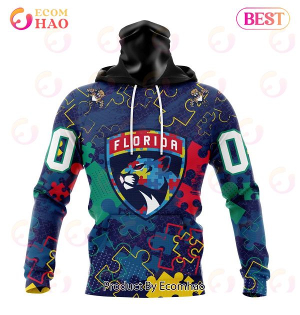 NHL Florida Panthers Specialized Fearless Aganst Autism 3D Hoodie