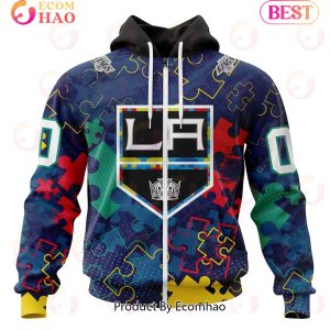 NHL Los Angeles Kings Specialized Fearless Aganst Autism 3D Hoodie