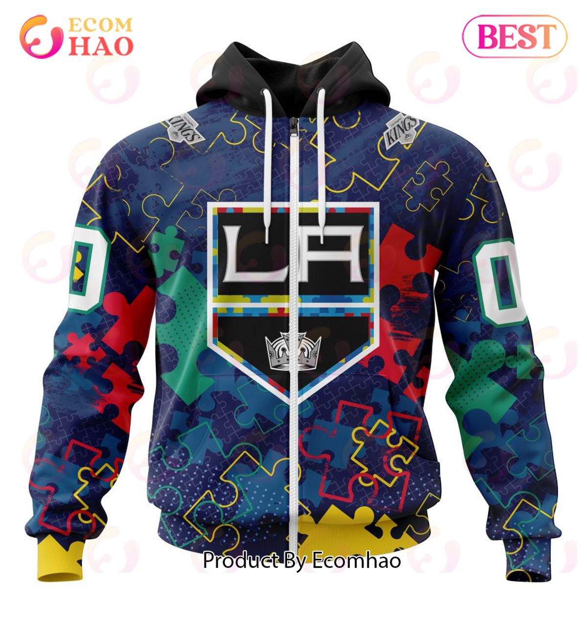 NHL Los Angeles Kings Specialized Fearless Aganst Autism 3D Hoodie