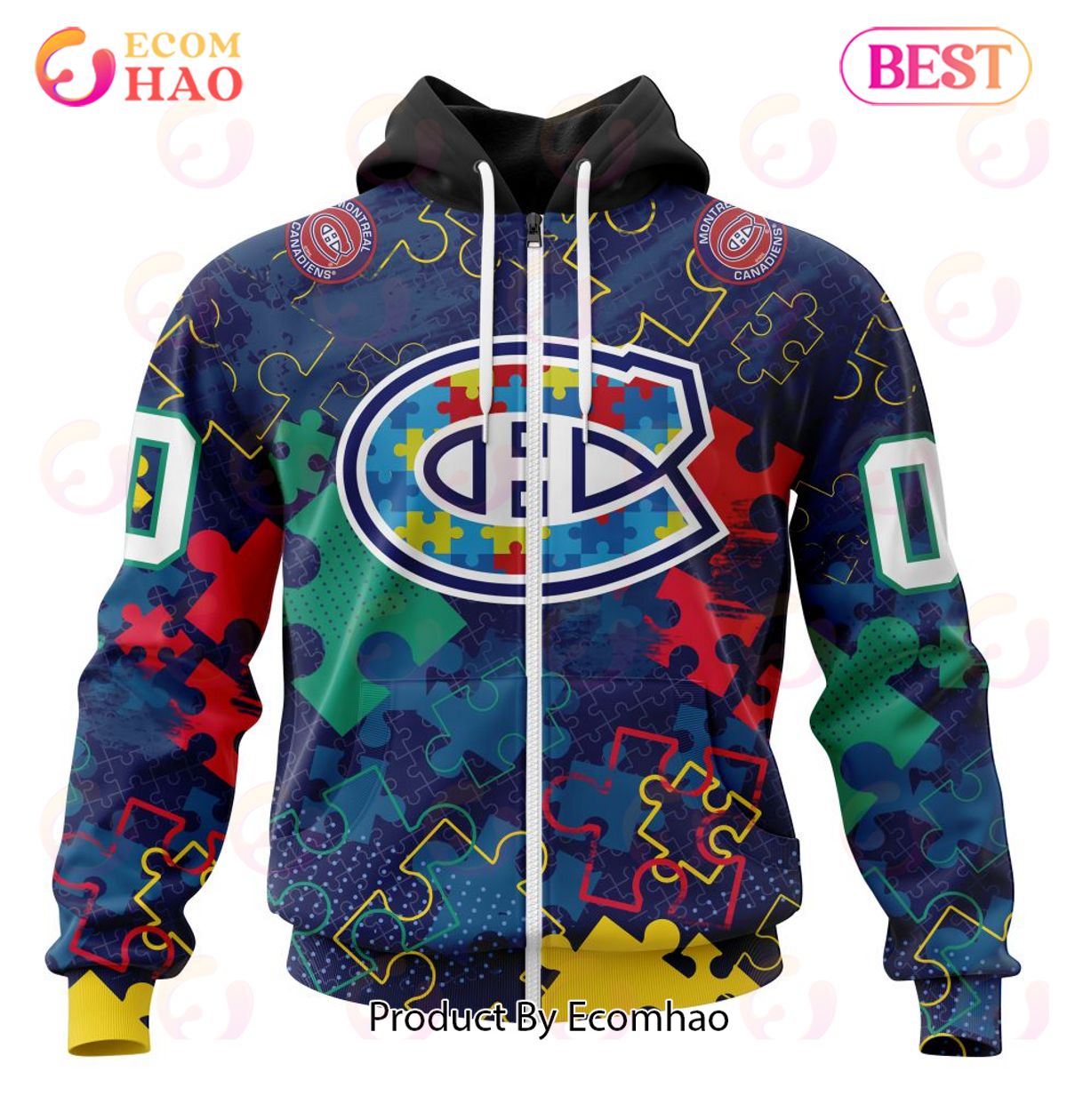 NHL Montreal Canadiens Specialized Fearless Aganst Autism 3D Hoodie