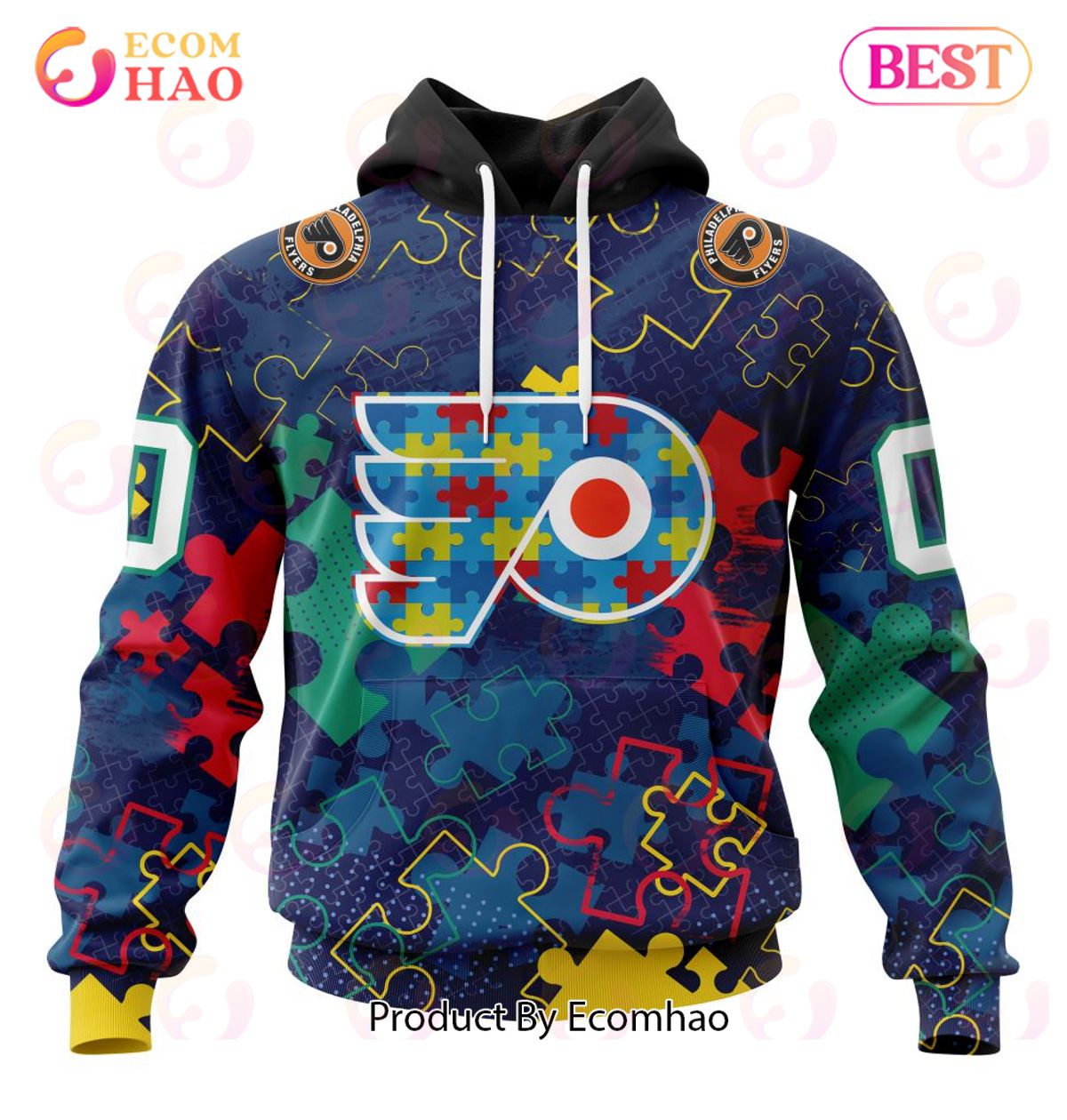 NHL Philadelphia Flyers Specialized Fearless Aganst Autism 3D Hoodie