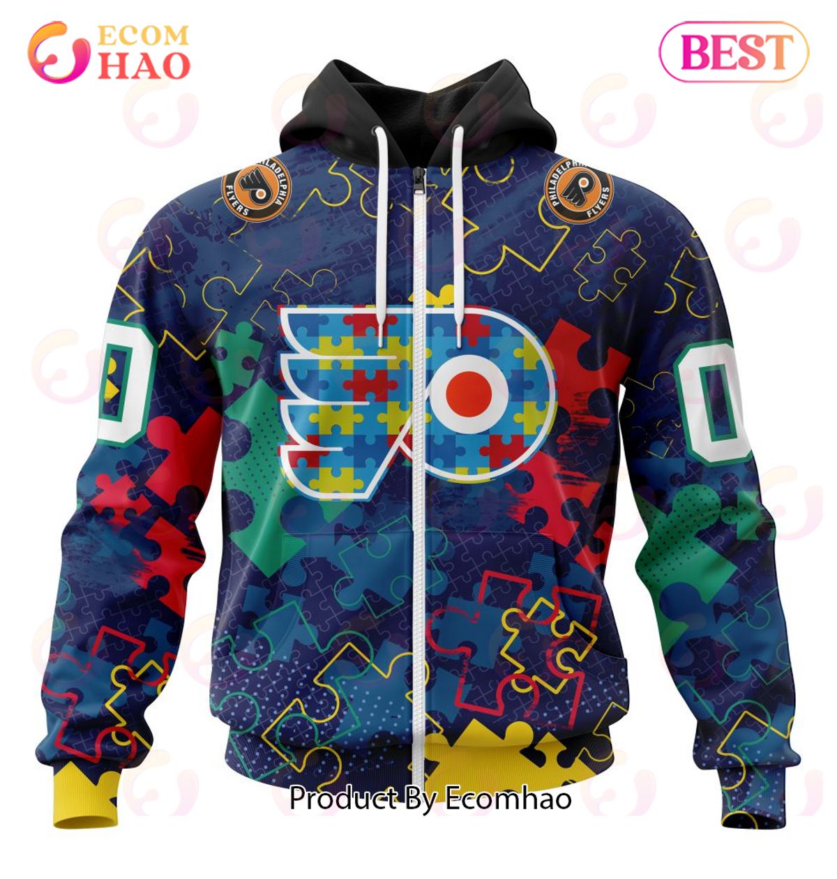 NHL Philadelphia Flyers Specialized Fearless Aganst Autism 3D Hoodie