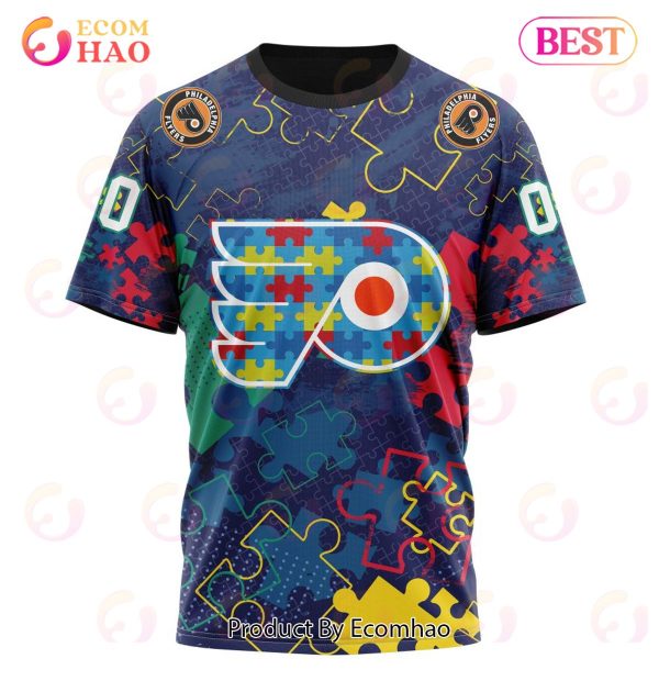 NHL Philadelphia Flyers Specialized Fearless Aganst Autism 3D Hoodie