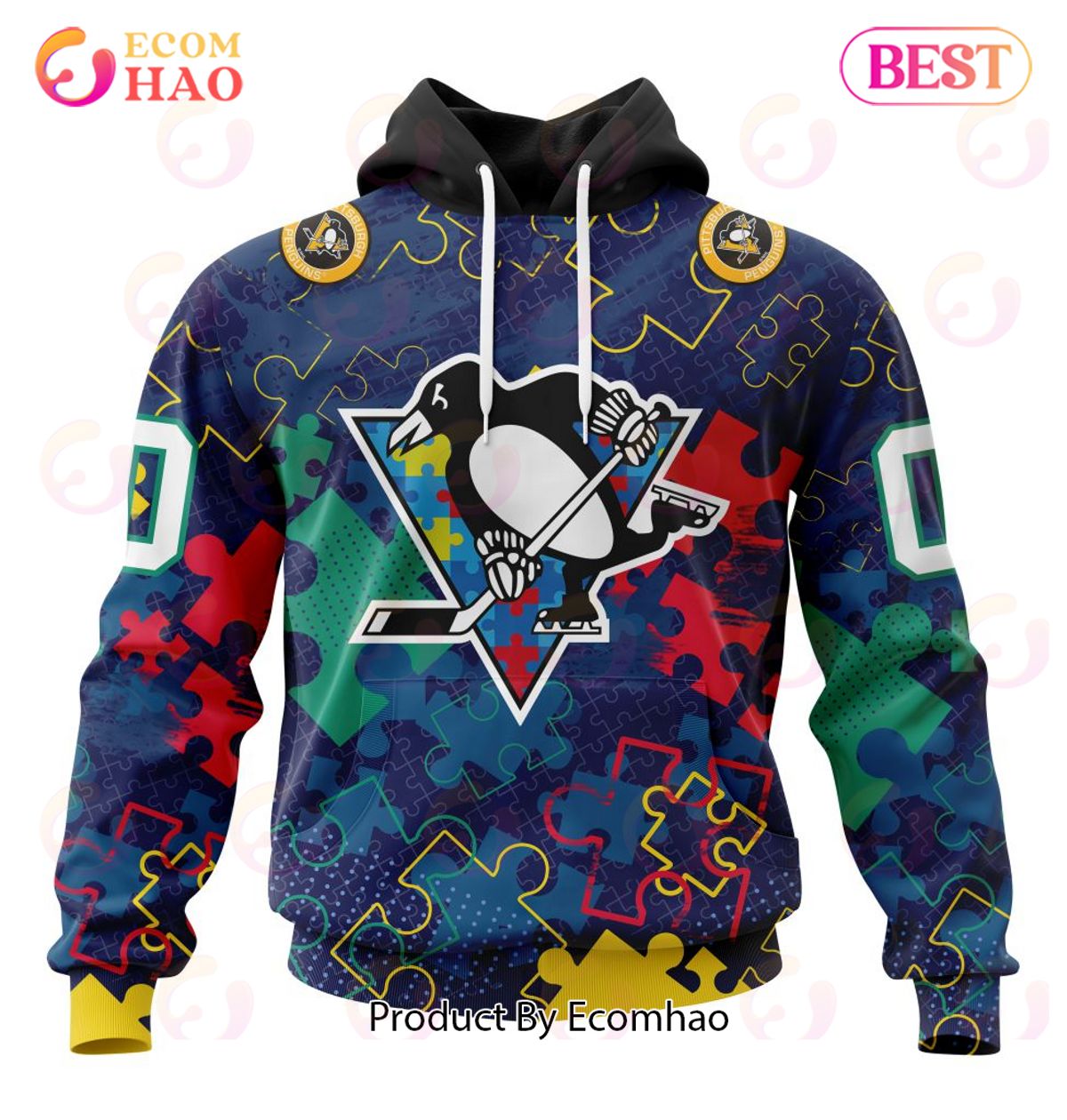 NHL Pittsburgh Penguins Specialized Fearless Aganst Autism 3D Hoodie