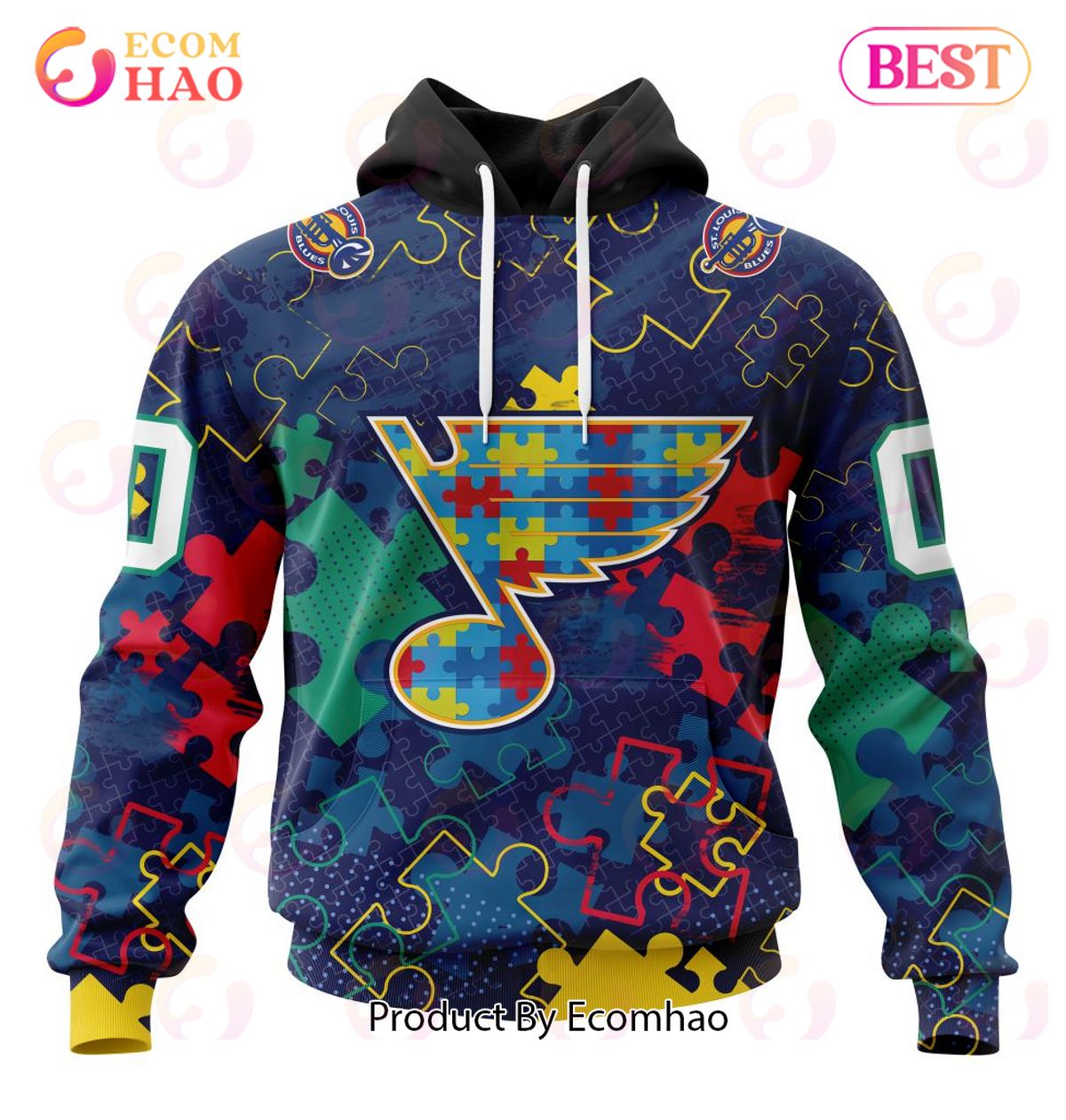 NHL St. Louis Blues Specialized Fearless Aganst Autism 3D Hoodie