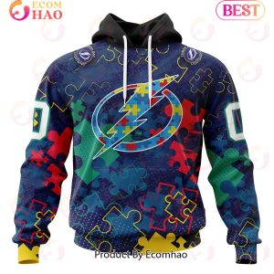 NHL Tampa Bay Lightning Specialized Fearless Aganst Autism 3D Hoodie
