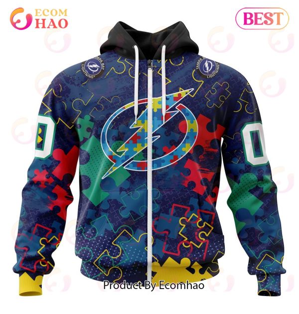 NHL Tampa Bay Lightning Specialized Fearless Aganst Autism 3D Hoodie