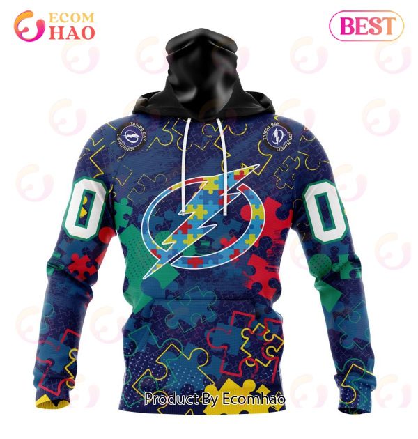 NHL Tampa Bay Lightning Specialized Fearless Aganst Autism 3D Hoodie