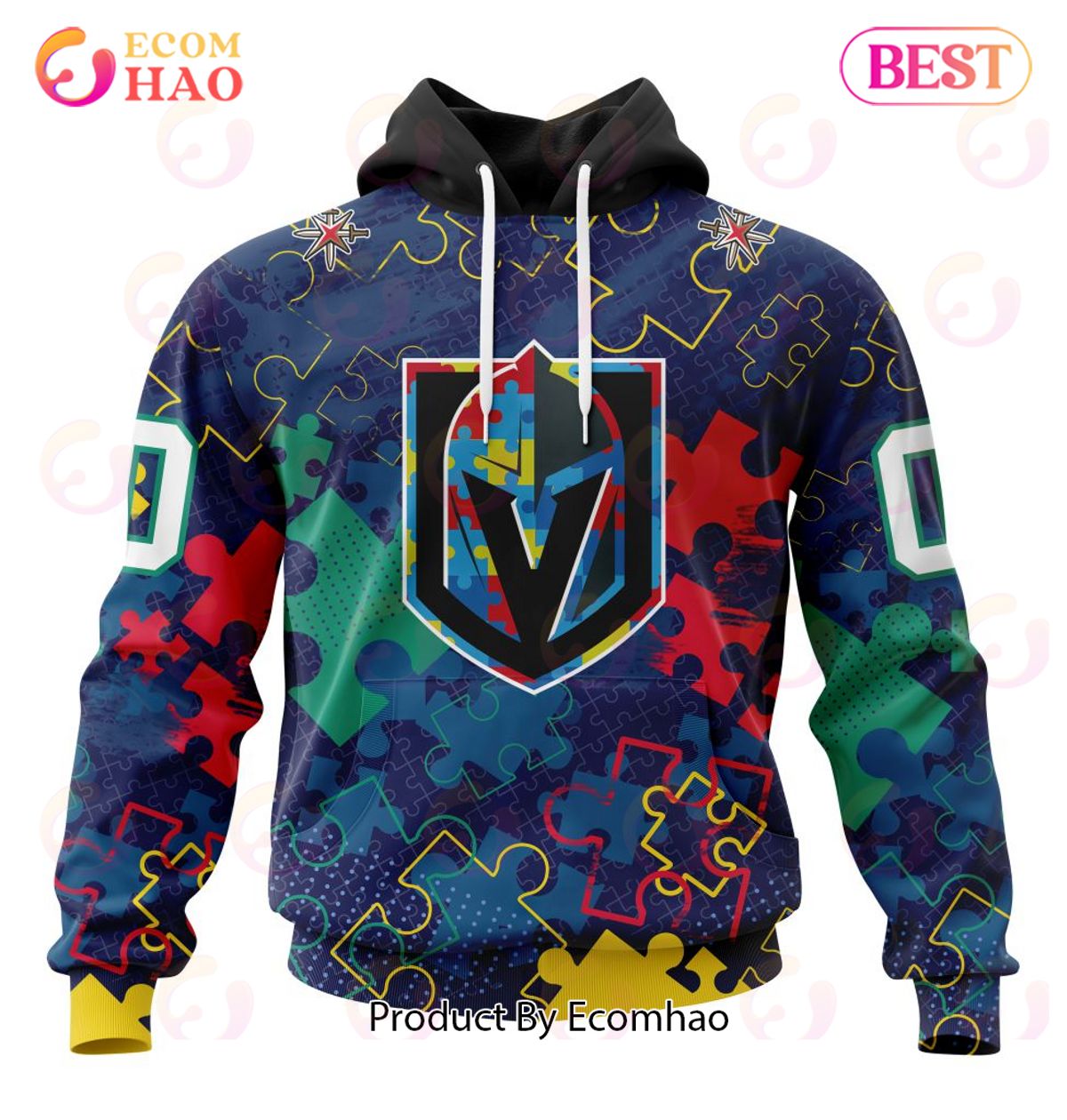 NHL Vegas Golden Knights Specialized Fearless Aganst Autism 3D Hoodie
