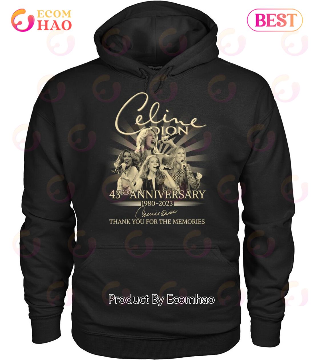 Celine Dion 43rd Anniversary 1980 – 2023 Thank You For The Memories T-Shirt