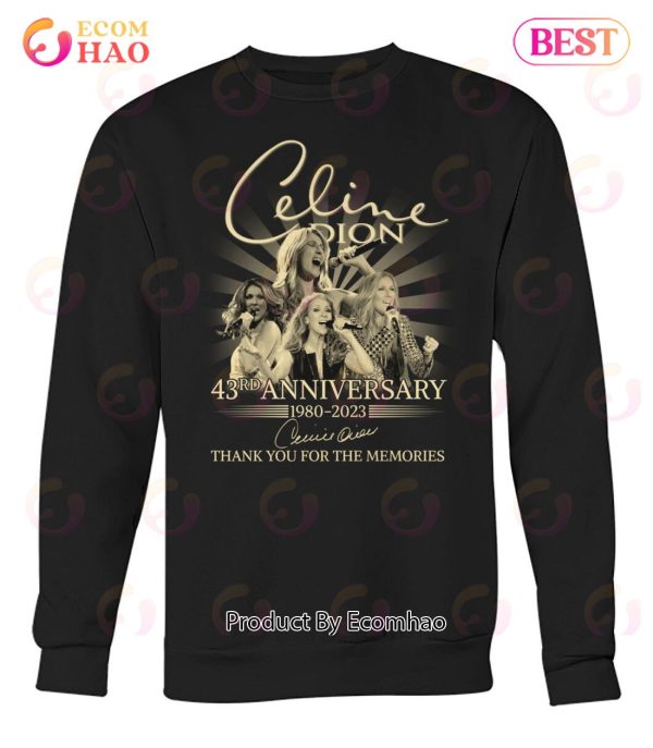 Celine Dion 43rd Anniversary 1980 – 2023 Thank You For The Memories T-Shirt