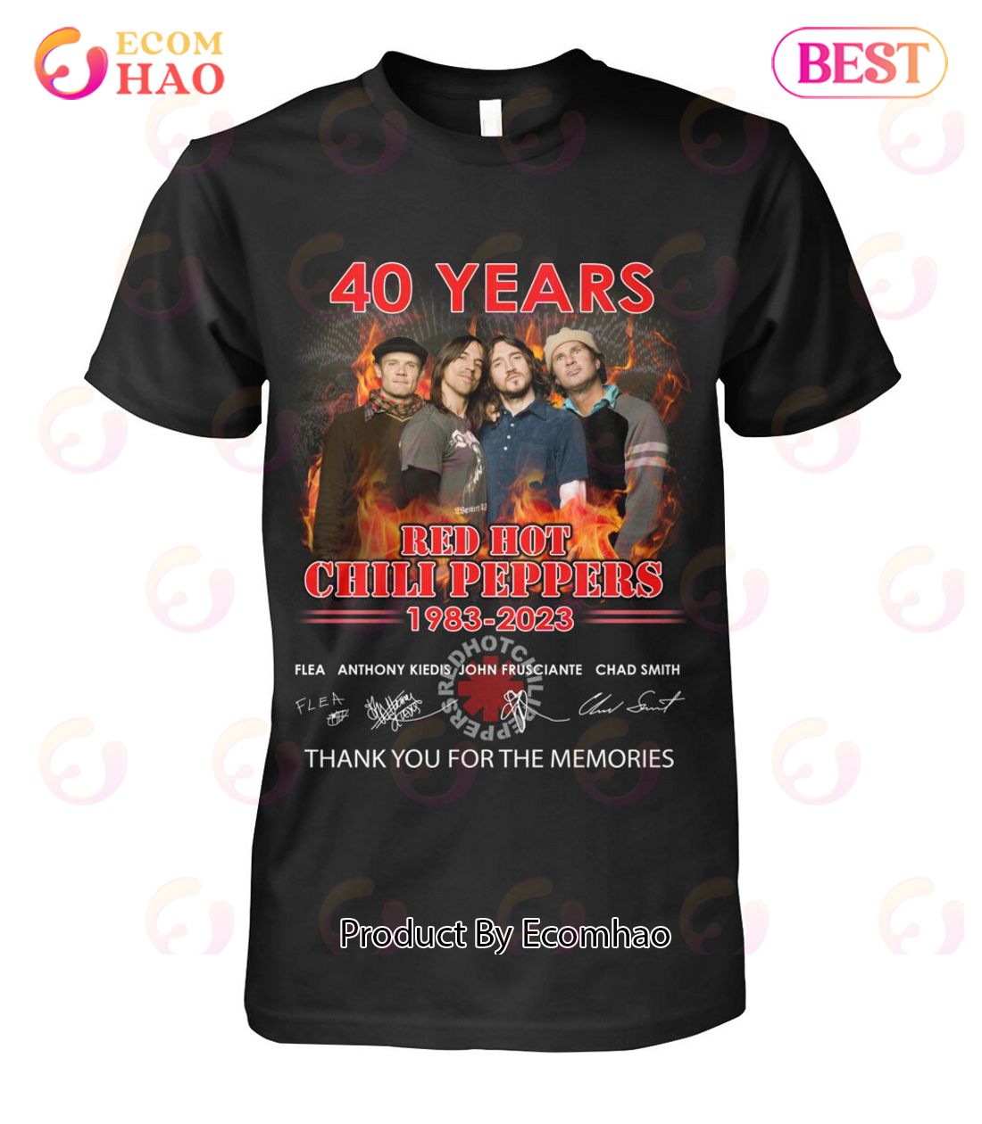 40 Years Red Hot Chili Peppers 1983 – 2023 Thank You For The Memories T-Shirt