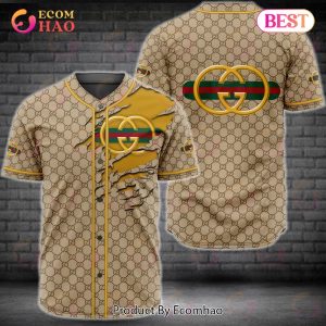 Gucci Brown Mix Gold Luxury Brand Jersey Limited Edition