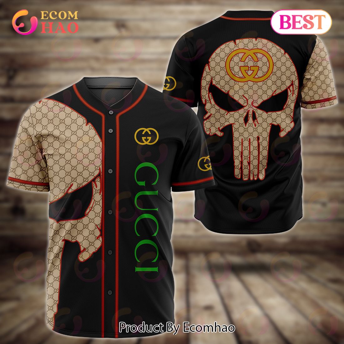 Gucci Brown Skullcap Luxury Brand Jersey Limited Edition